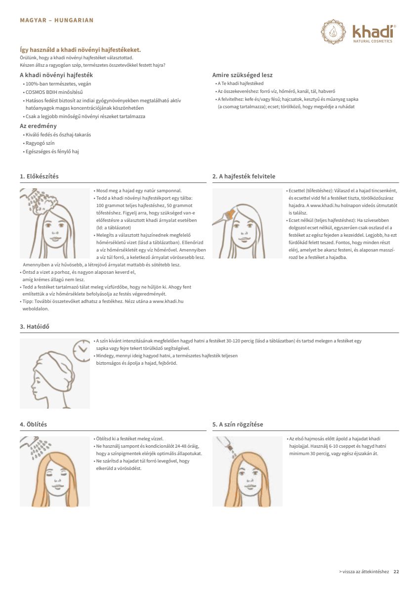 Haarverf Senna Cassia afbeelding van document #22, instructions