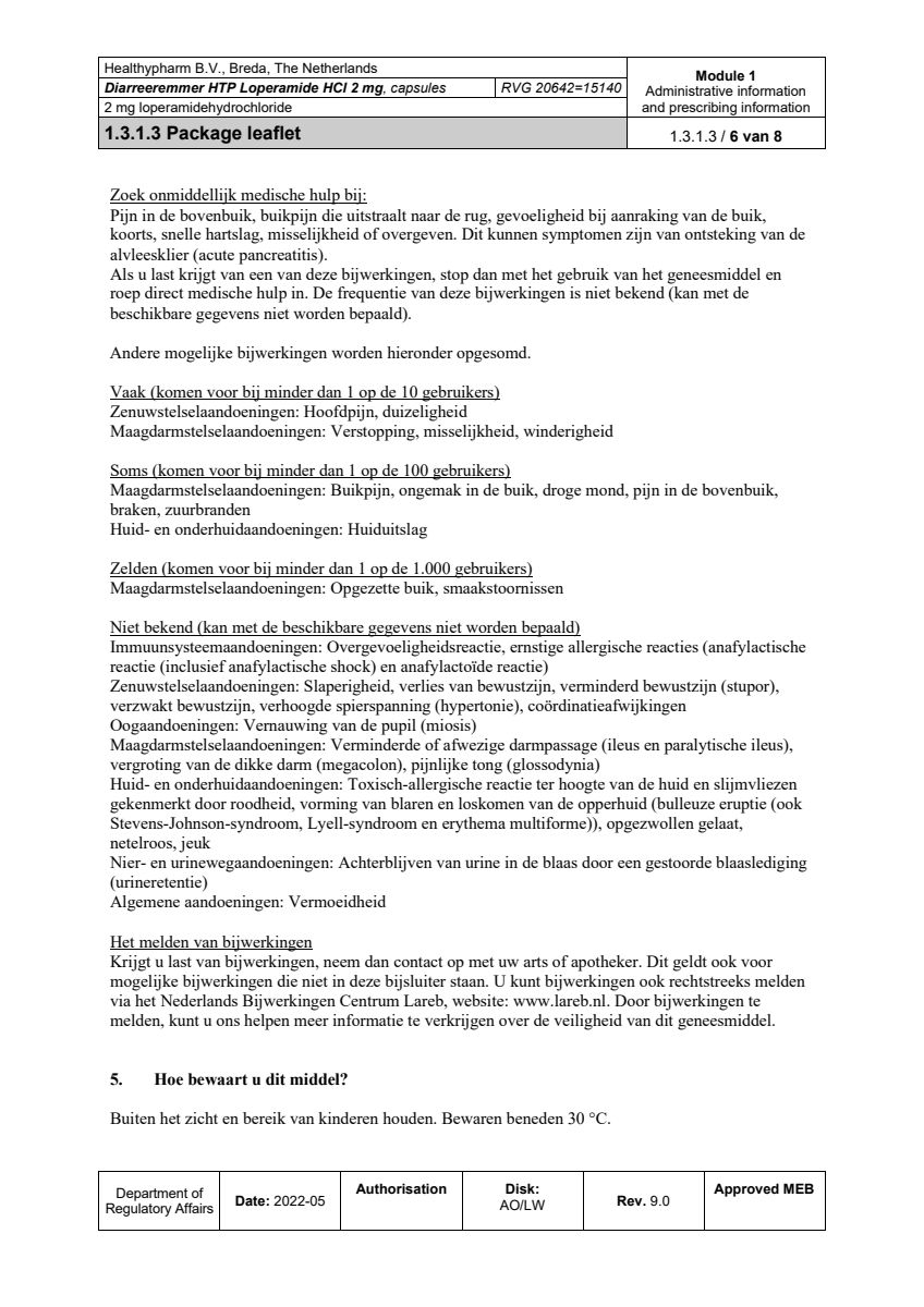 Diarreeremmer HTP 2mg afbeelding van document #6, leaflet