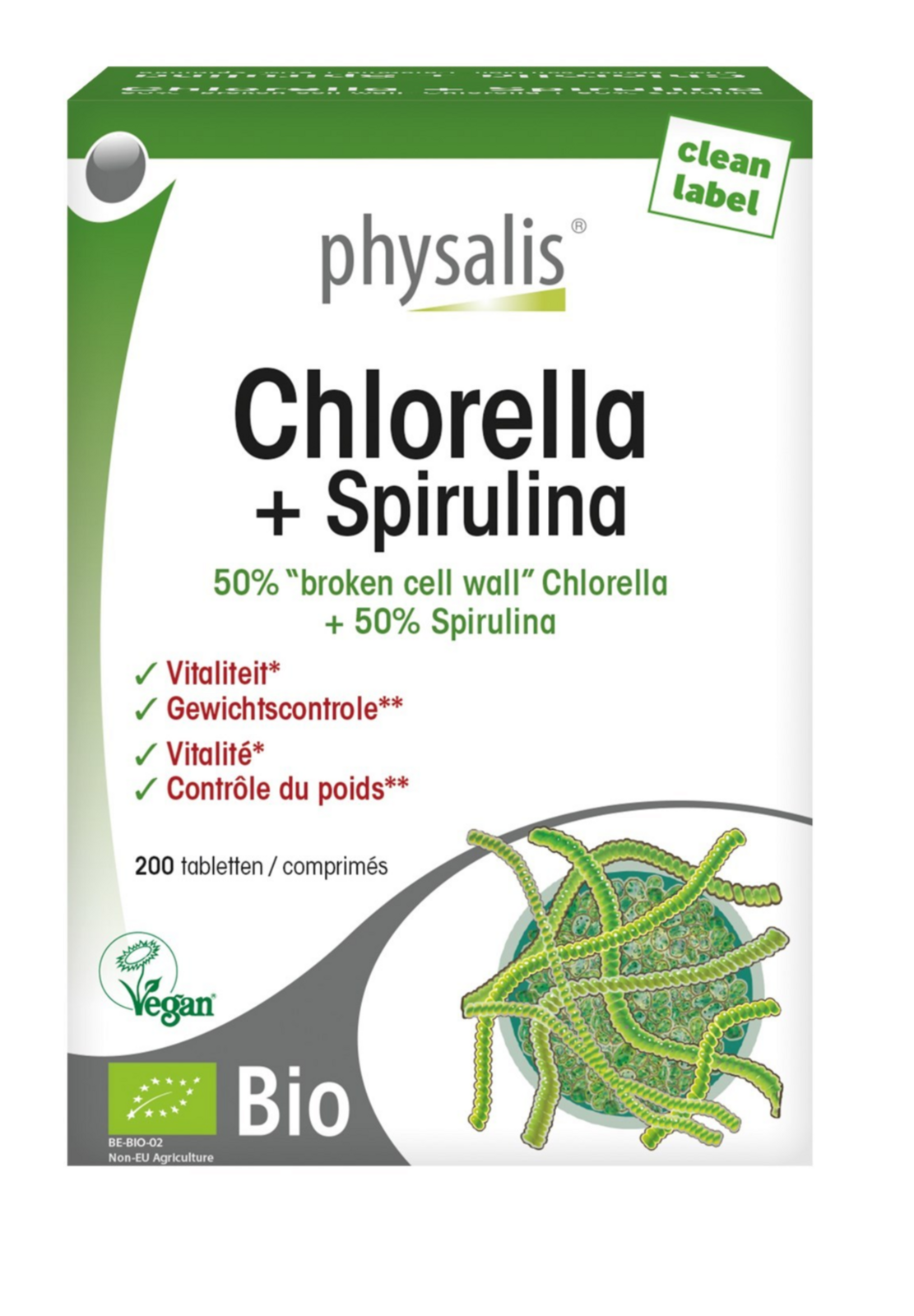 Physalis Chlorella + Spirulina Tabletten afbeelding