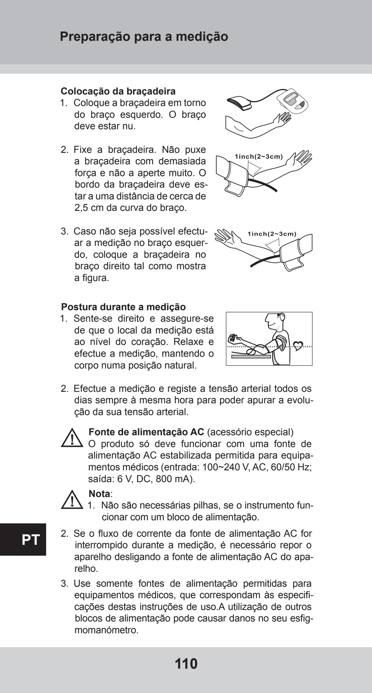 Bovenarm Bloeddrukmeter Desktop afbeelding van document #110, instructions