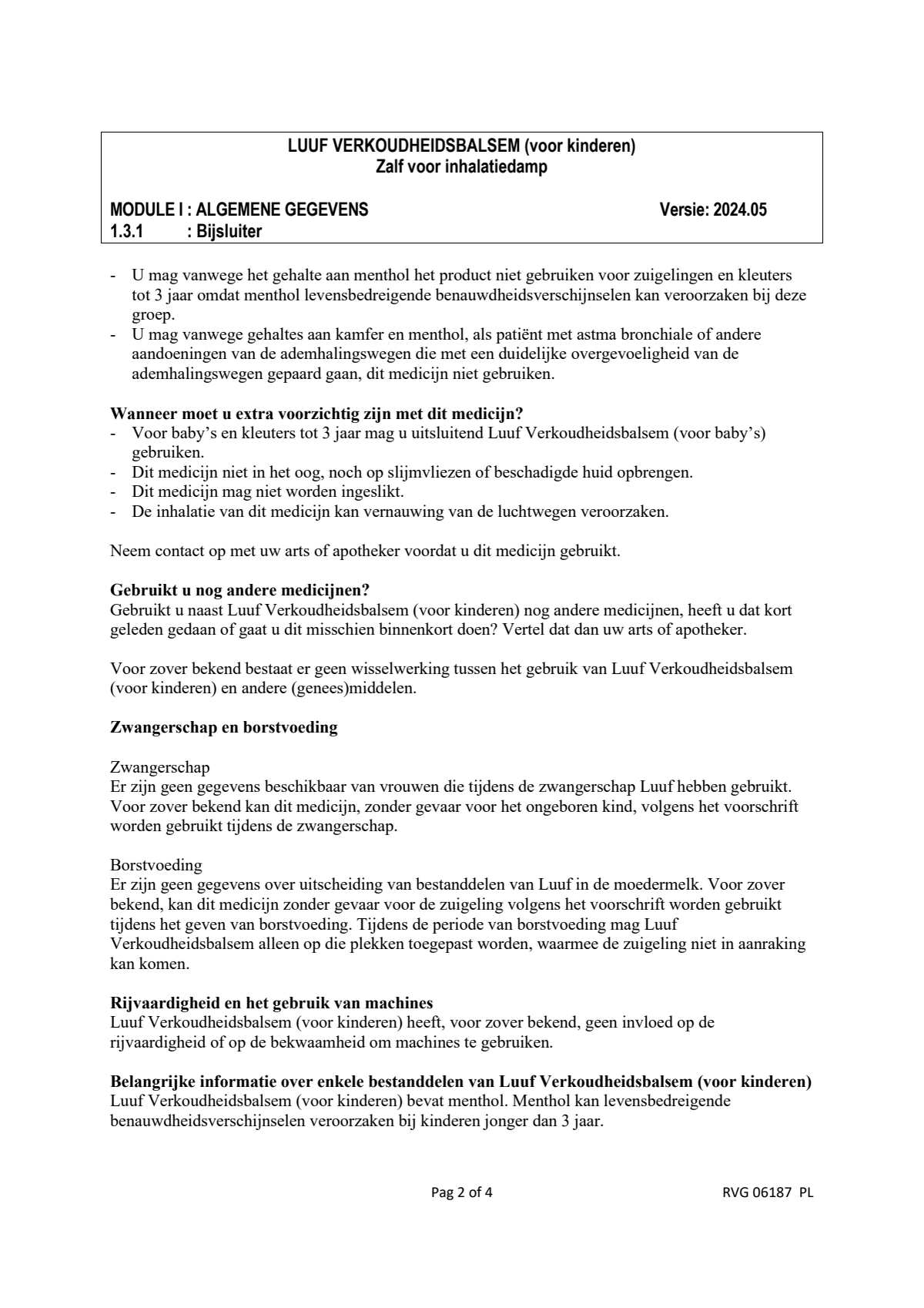 Verkoudheids Balsem Kind Blauw afbeelding van document #2, leaflet