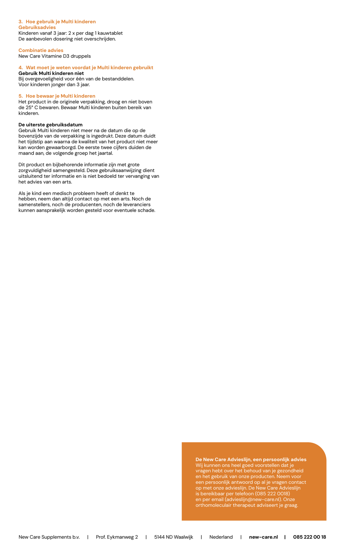 Multi Kinderen Kauwtabletten afbeelding van document #2, instructions