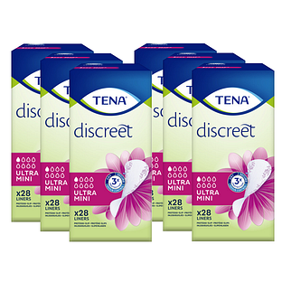 TENA Discreet Ultra Mini Inlegkruisjes Multi-verpakking 6x28ST