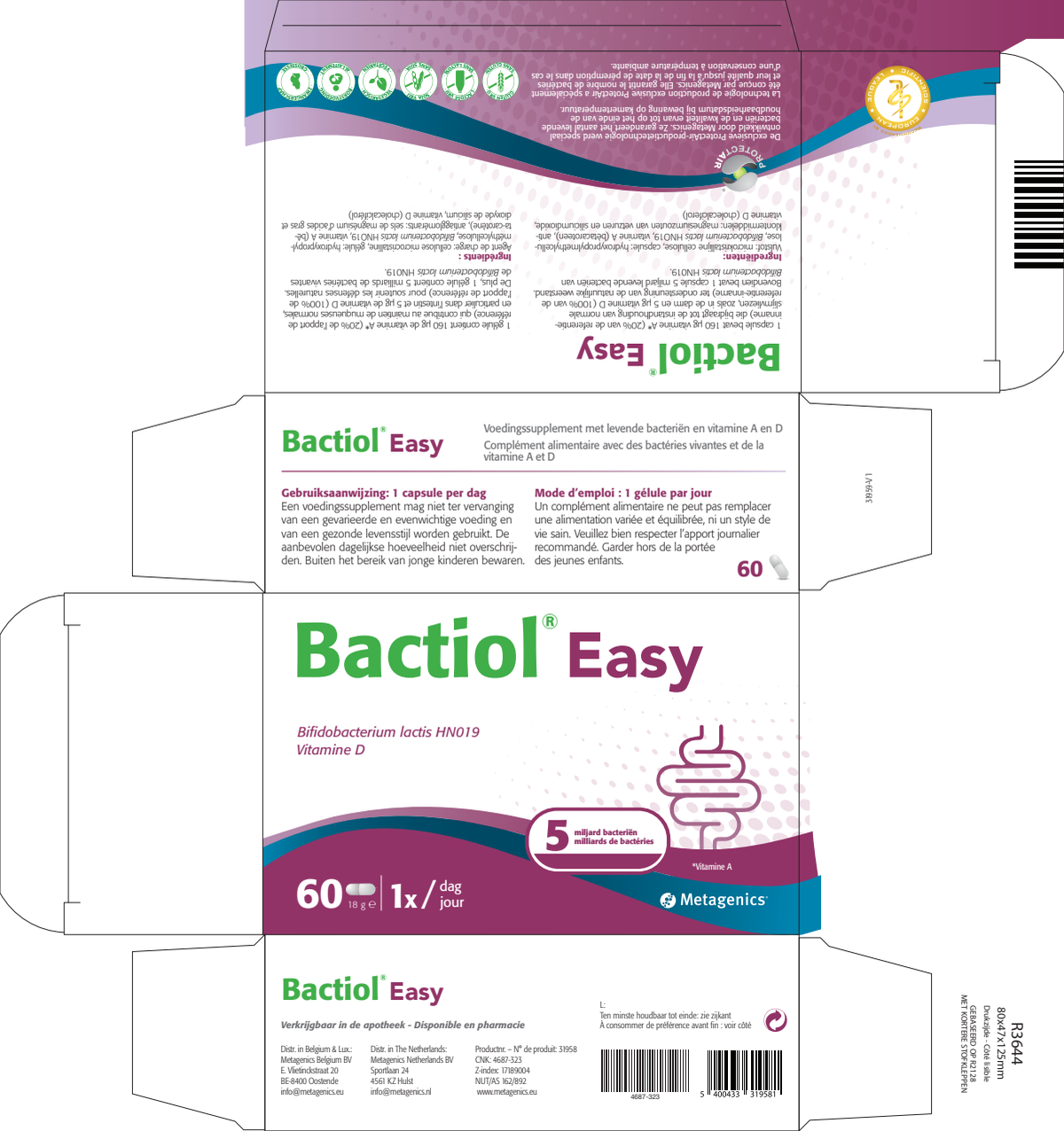 Bactiol Easy Capsules afbeelding van document #1, label
