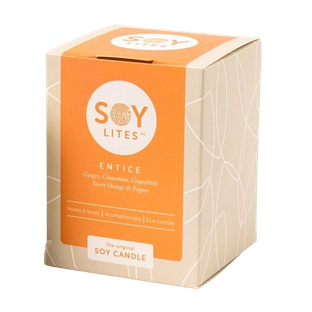 Soylites Soycandle Entice - Ginger, Cinnamon, Grapefruit, Sweet Orange & Pepper 220ML