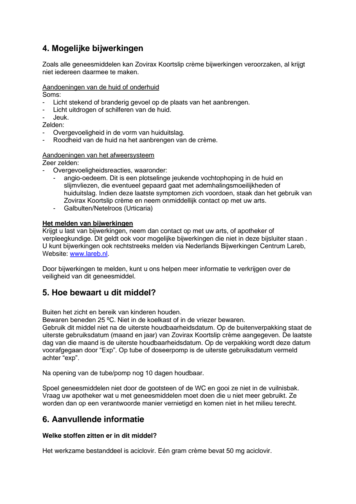 Koortslipcrème afbeelding van document #5, leaflet