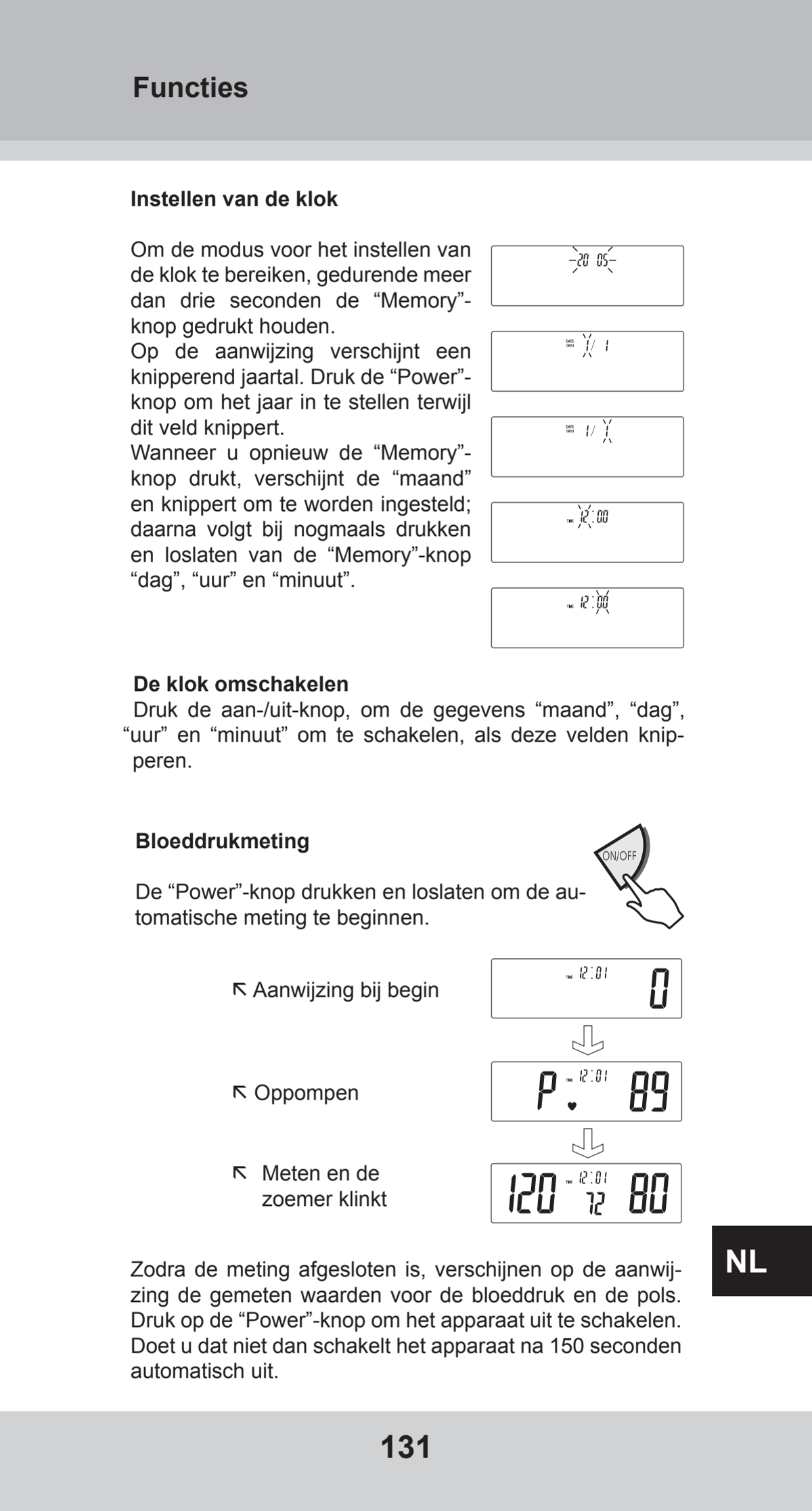Bovenarm Bloeddrukmeter Desktop afbeelding van document #131, instructions