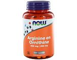 NOW Arginine & Ornithine 500/250 Capsules 100ST