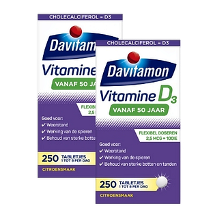Davitamon Vitamine D 50+ Tabletten 2x250TB