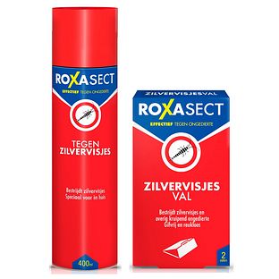 Roxasect Anti-Zilvervisjes Set - Spray tegen Zilvervisjes 400ml en Zilvervisjesval - 2 Stuks