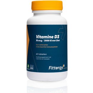Fittergy Vitamine D3 75mcg met Zink 60TB