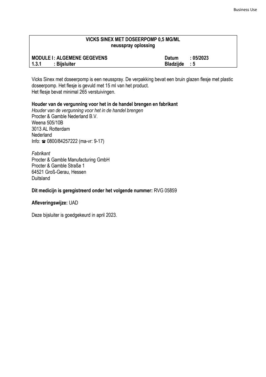 Sinex Doseerpomp afbeelding van document #5, leaflet