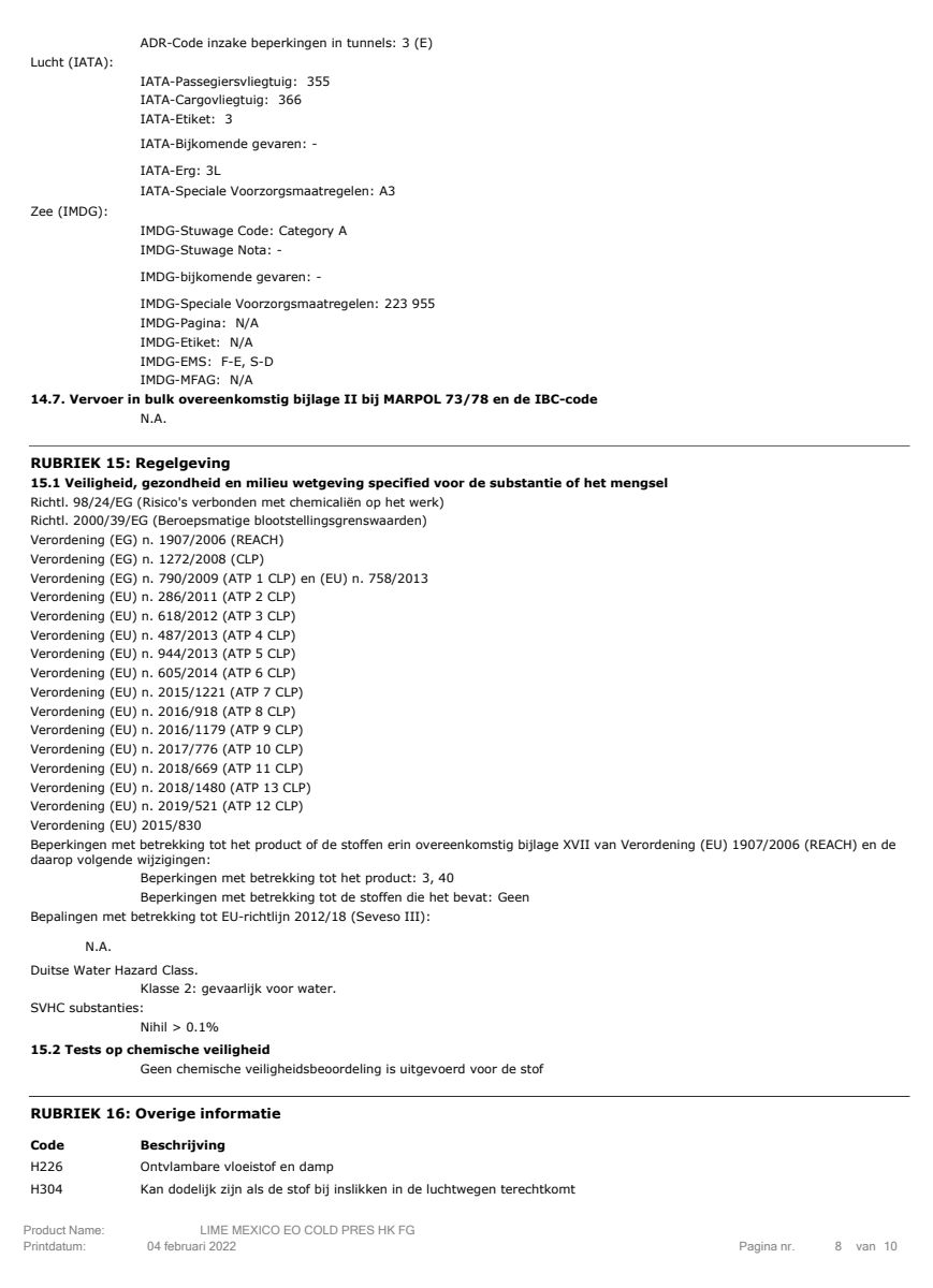 Essentiële Olie Limoen afbeelding van document #8, label