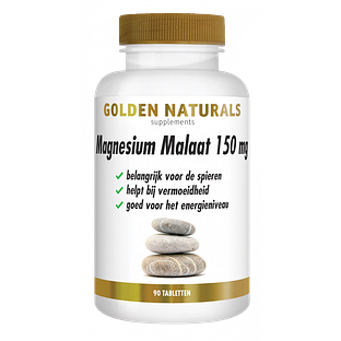 Golden Naturals Magnesium Malaat 150mg Tabletten 90TB
