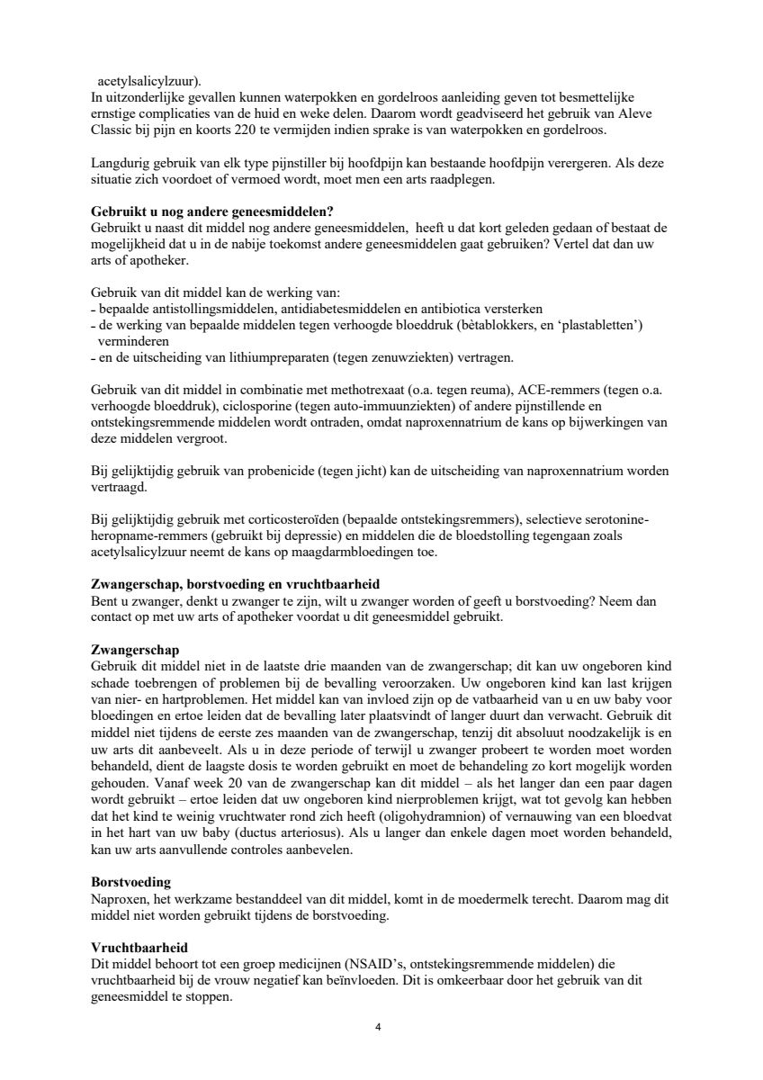 Classic 220mg Tabletten afbeelding van document #4, leaflet