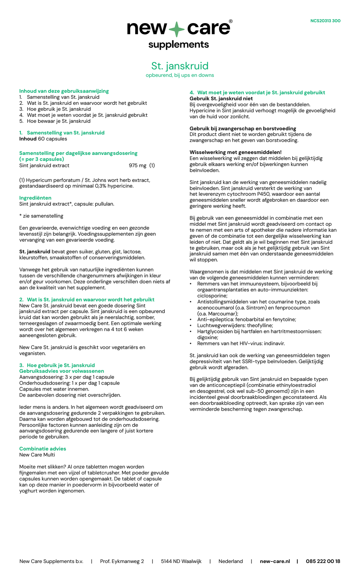 Sint Janskruid Capsules afbeelding van document #1, instructions