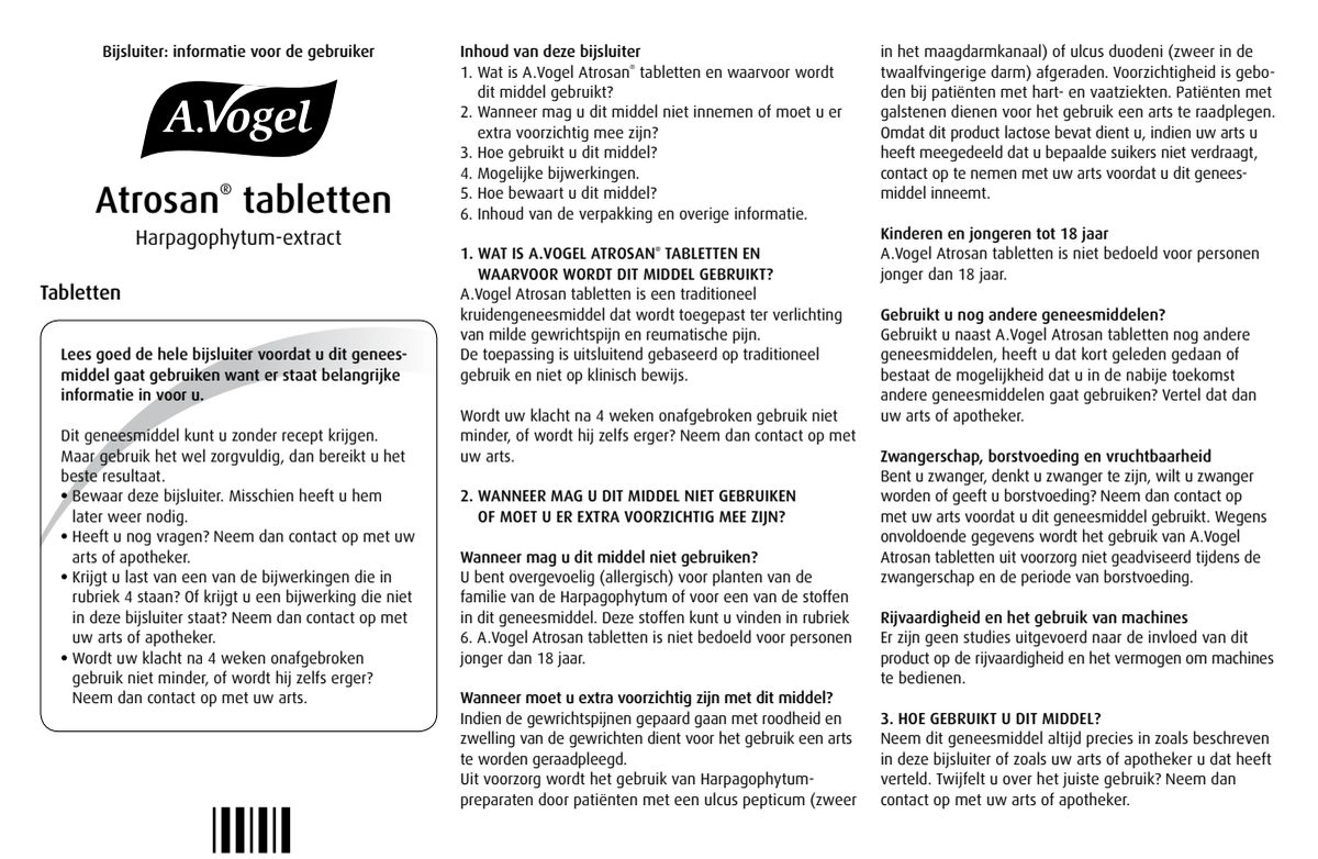 Atrosan Tabletten afbeelding van document #1, leaflet