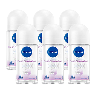 Nivea Fresh Sensation Antbacterial Deoroller Multiverpakking 6x50ML