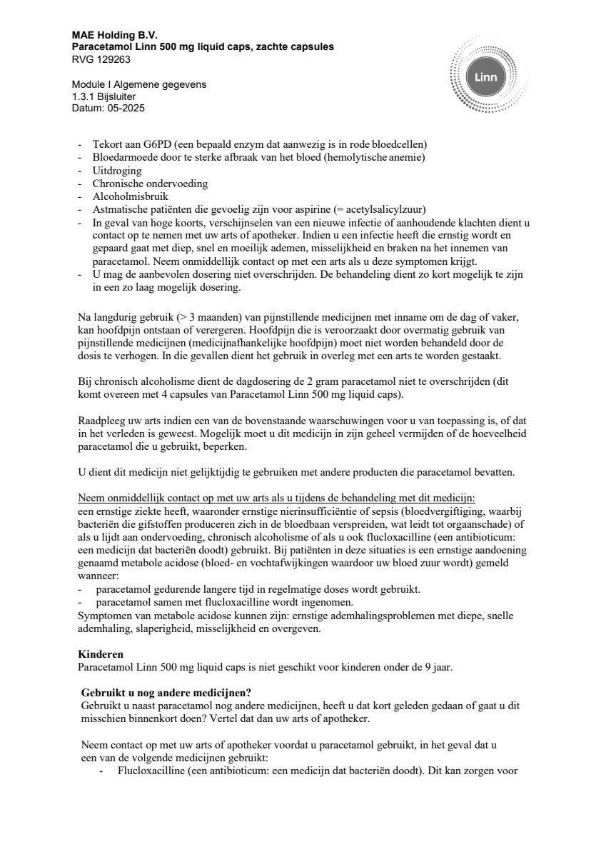 Paracetamol 500mg Liquid Caps afbeelding van document #2, leaflet