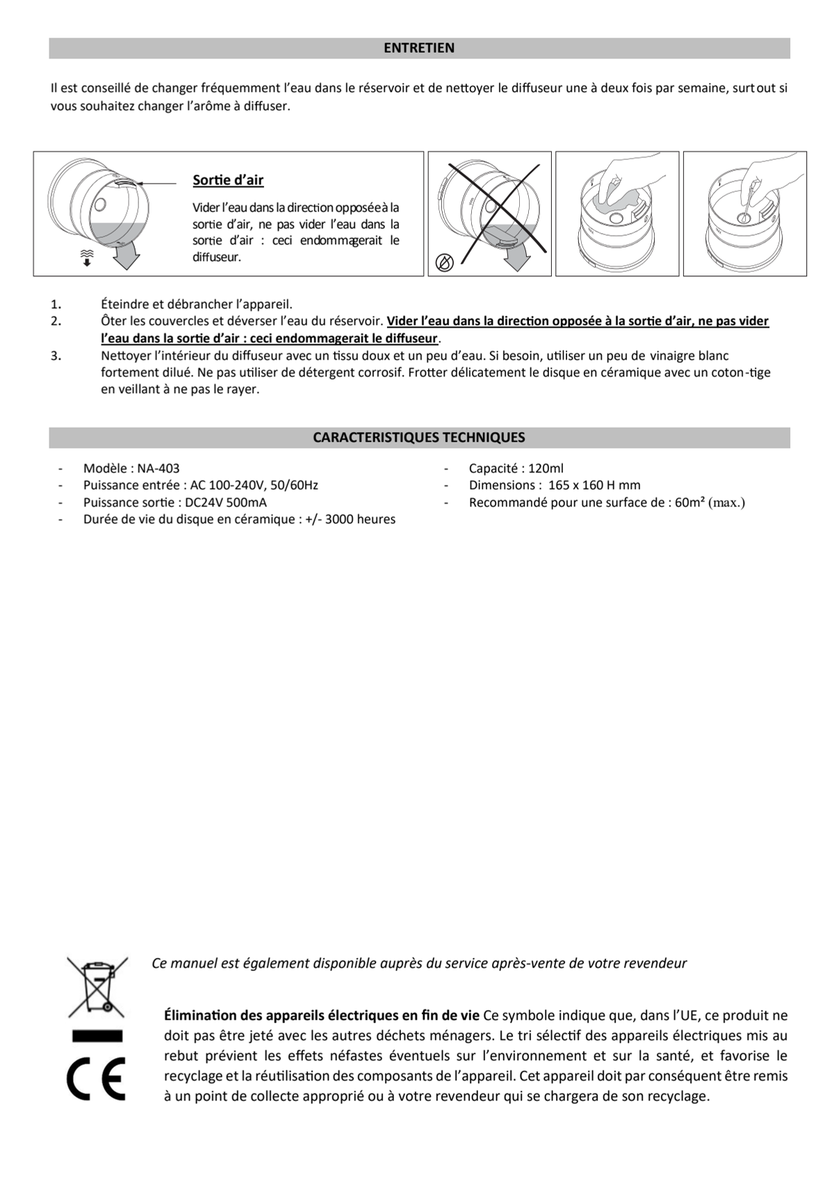 Space Aroma Diffuser afbeelding van document #10, instructions