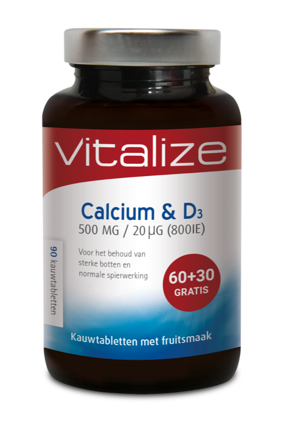 Vitalize Calcium & D3 Kauwtabletten afbeelding 1