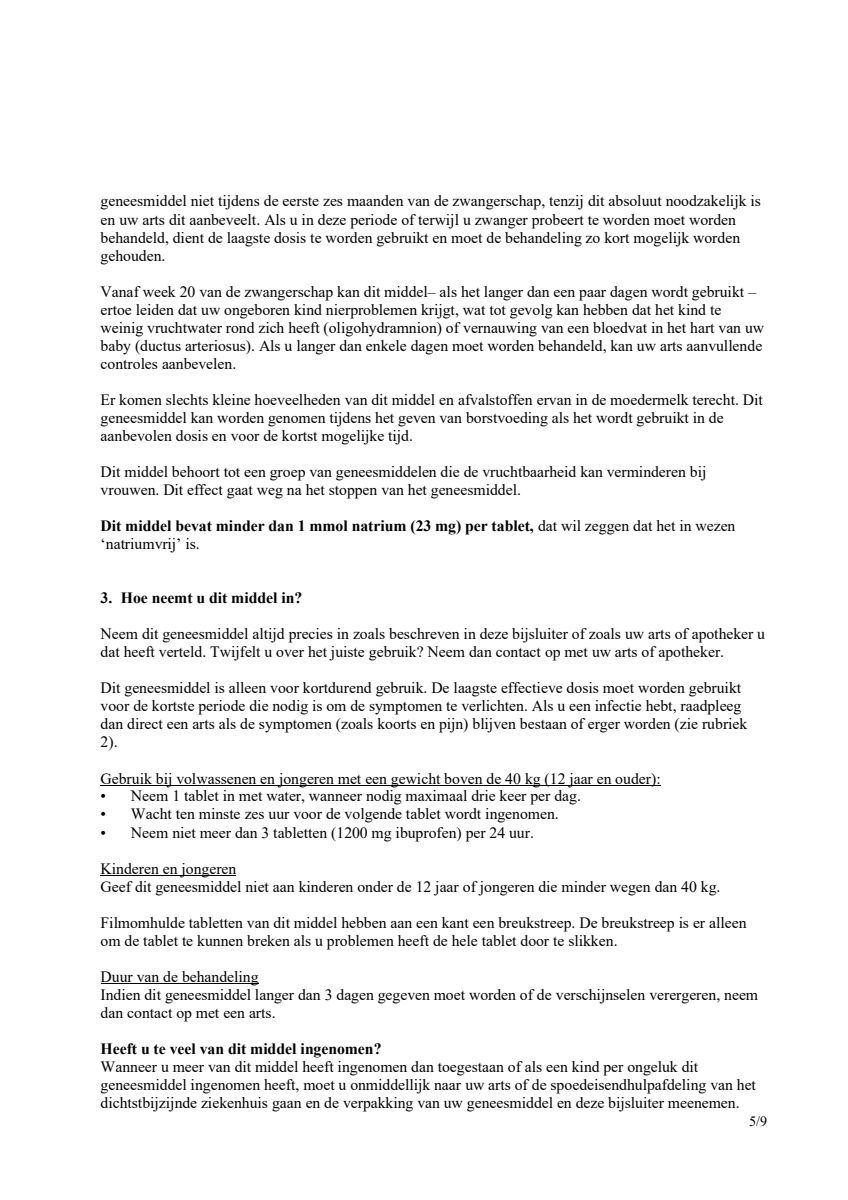 Ibuprofen (als Lysine) Sanias 400mg Tabletten afbeelding van document #5, leaflet