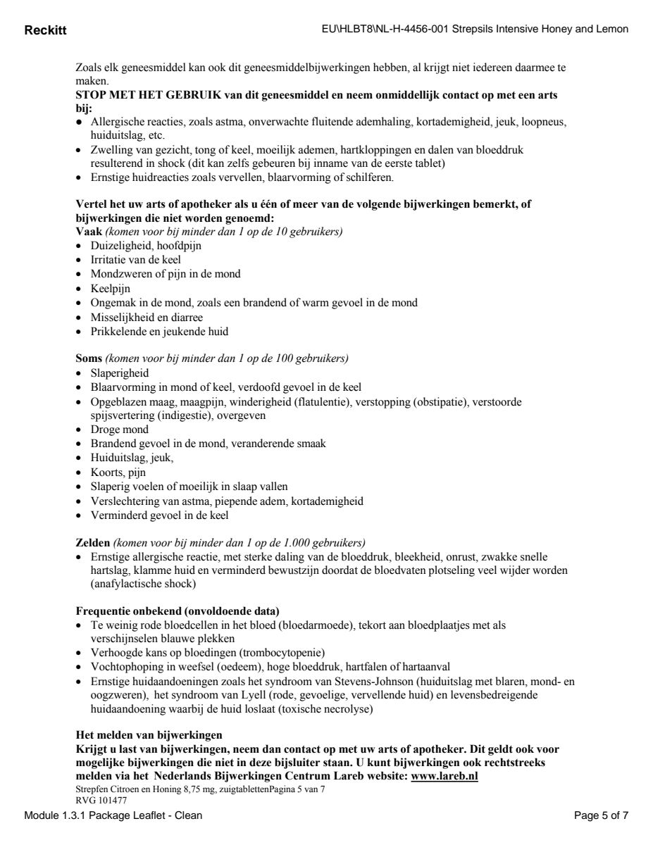 Citroen & Honing Zuigtabletten afbeelding van document #5, leaflet