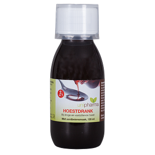 Unipharma Hoestdrank 2-in-1 met aarbeiensmaak 120ML