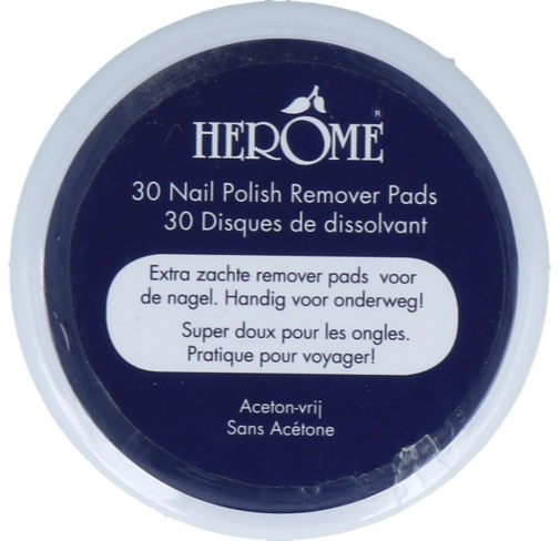 Herome 30 Nailpolish Remover Pads - Aceton vrij afbeelding