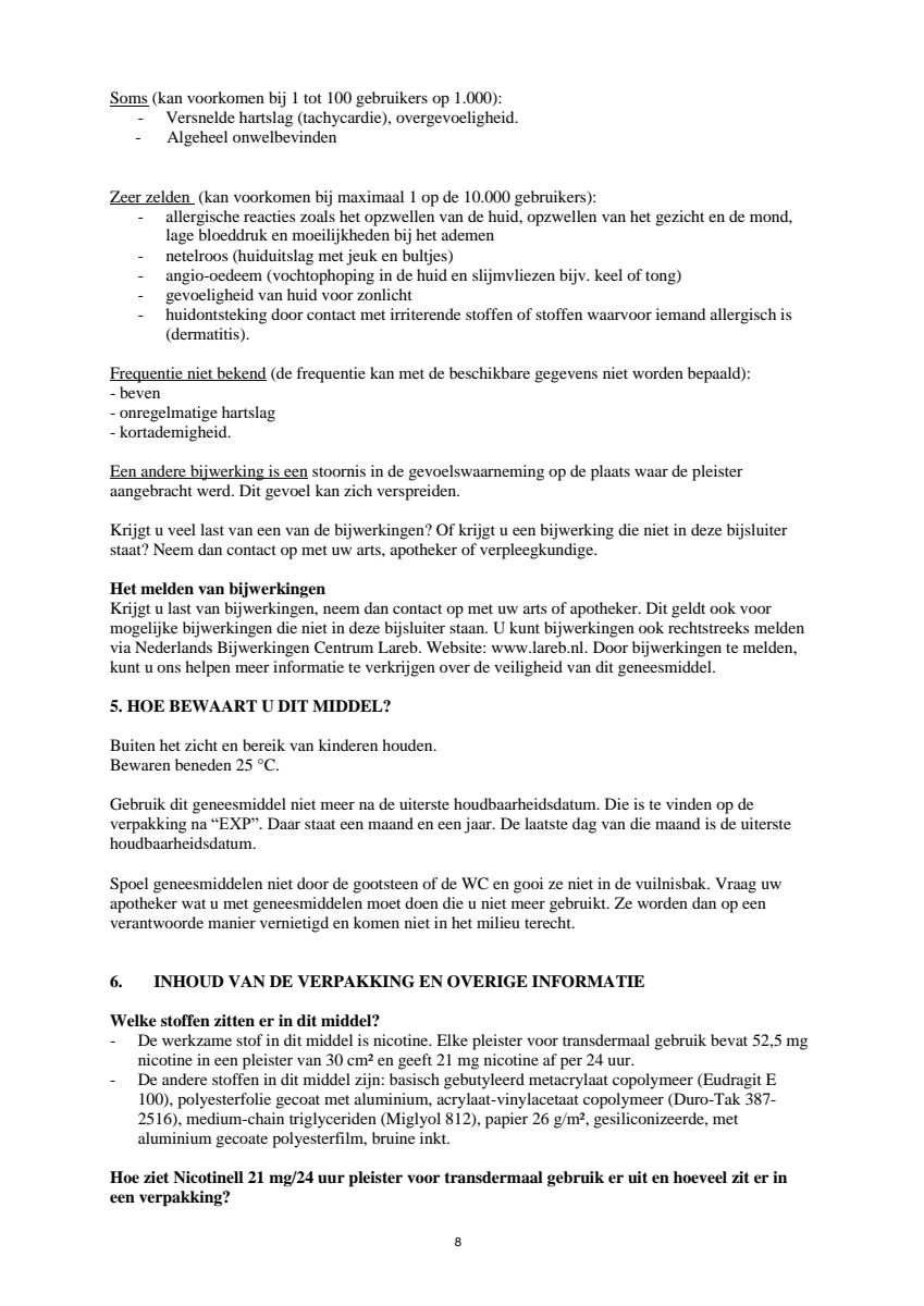 Pleisters Combi voor zware roker - 21 mg + 14 mg + 7 mg - afbeelding van document #8, leaflet