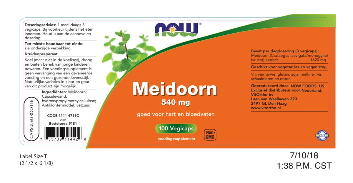 Meidoorn 540 mg Capsules afbeelding van document #1, label