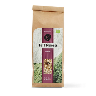 Teff Muesli Cranberry Biologisch 250GR Teff Muesli Cranberry Biologisch 250GR