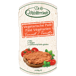 Pate de la Mediterranee Pate Mediterranee Vegetarische Paté Tomaat 100GR