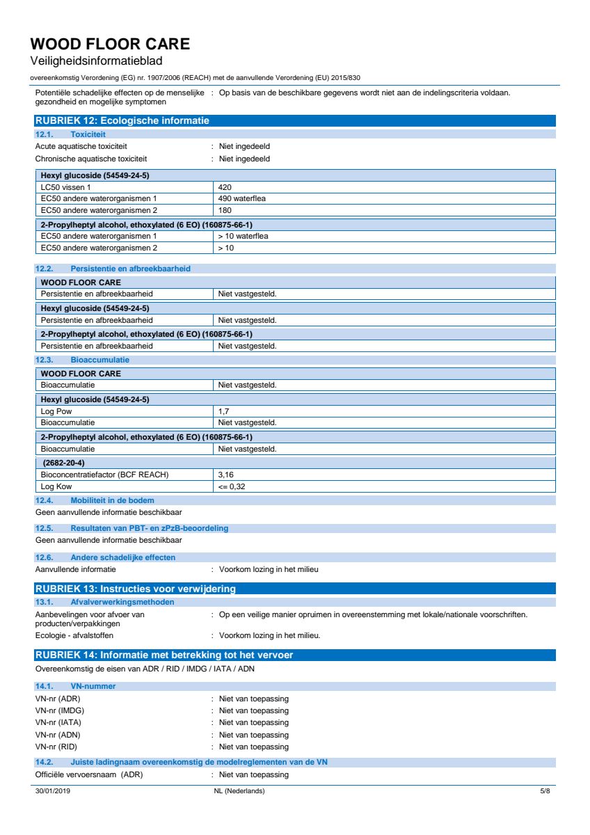 Wood Care Hout Reiniger afbeelding van document #5, info_folder
