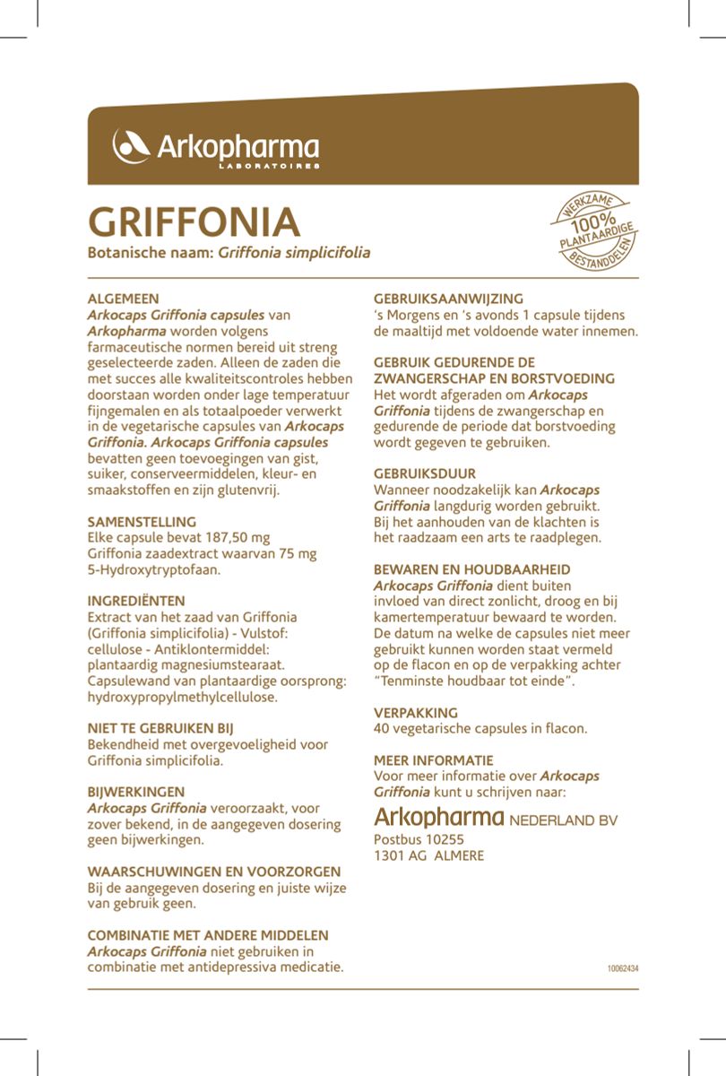 Griffonia Capsules afbeelding van document #1, instructions