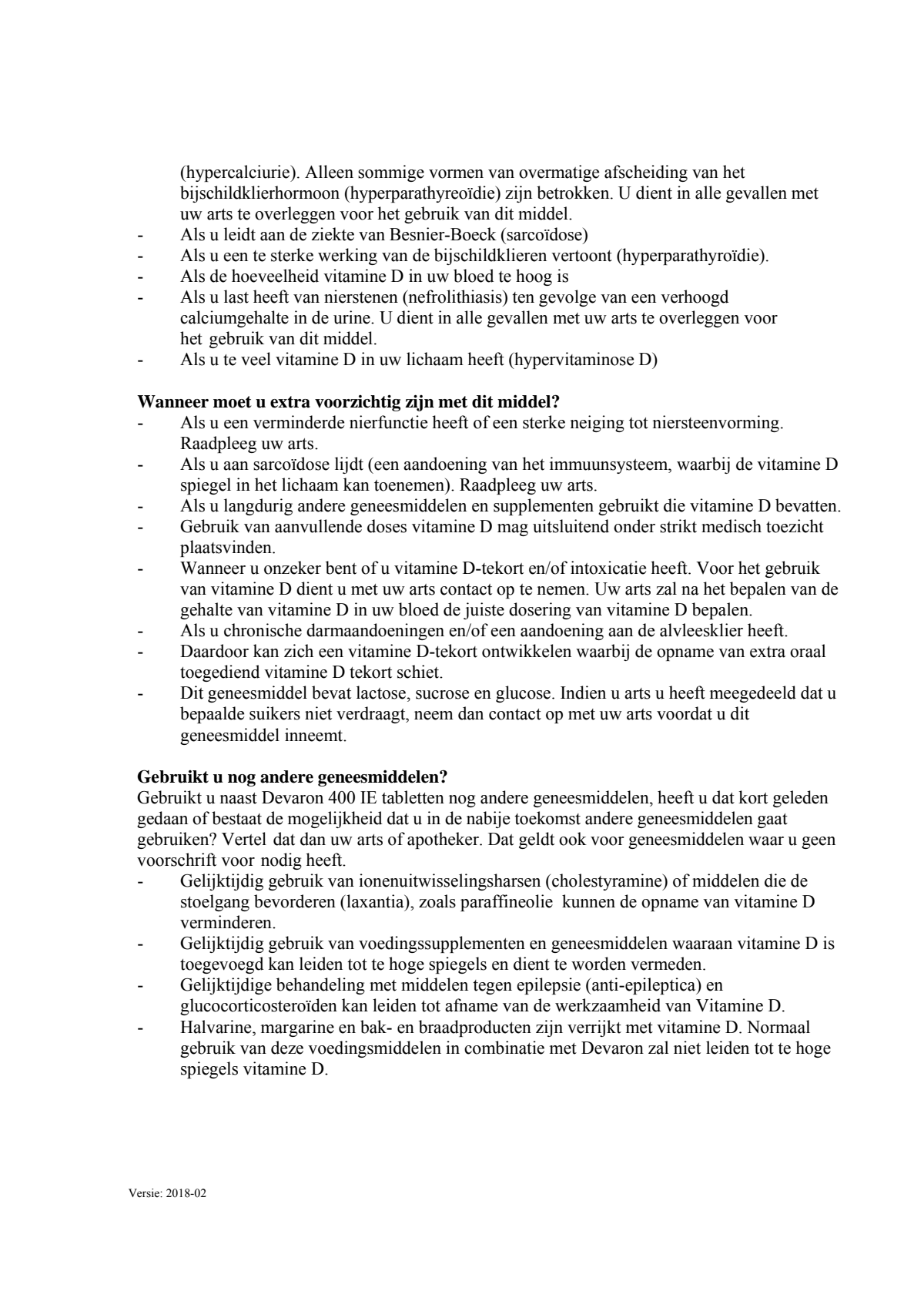Vitamine D Tabletten afbeelding van document #2, leaflet