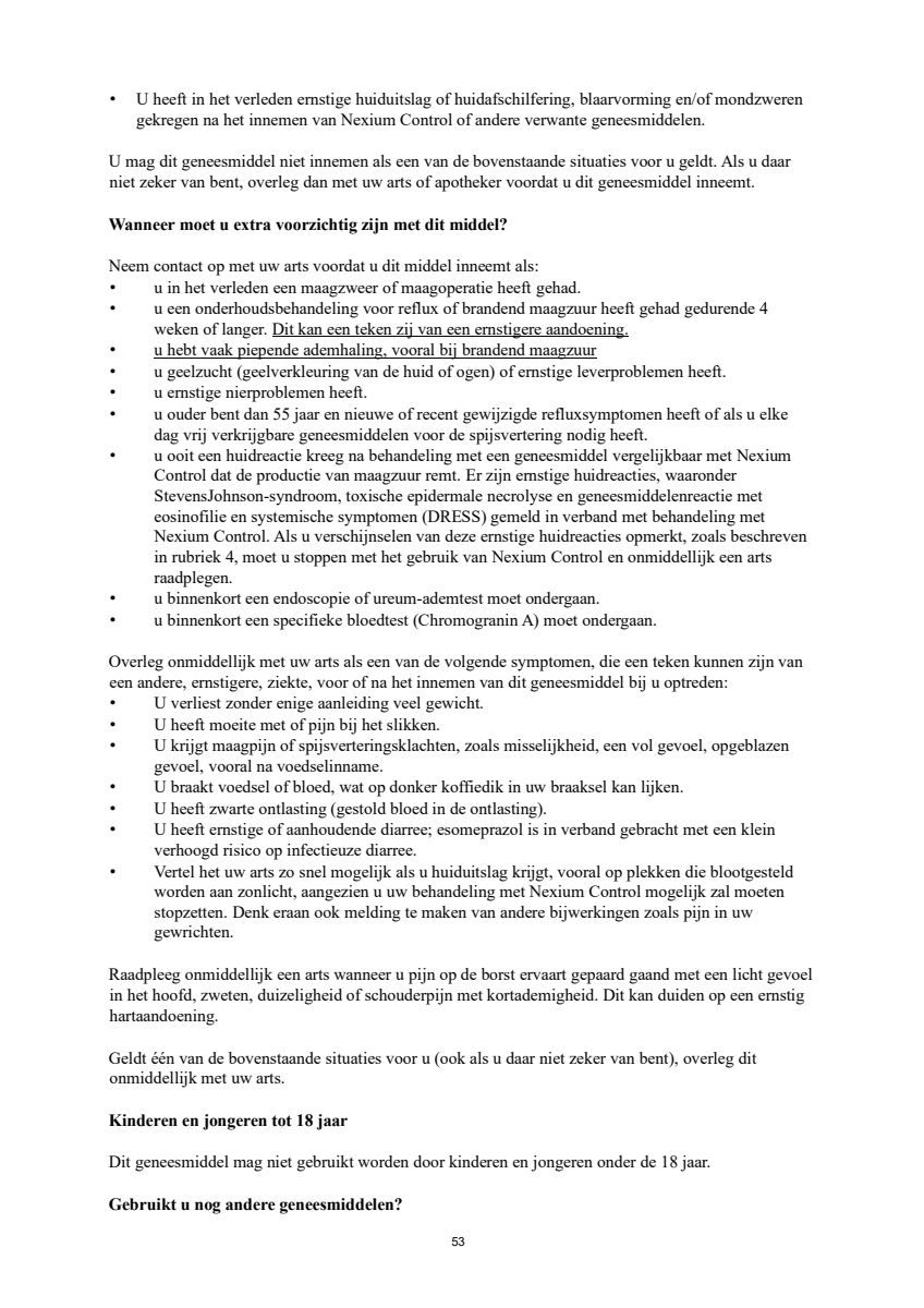 Control Tabletten 20mg Esomeprazo afbeelding van document #53, leaflet