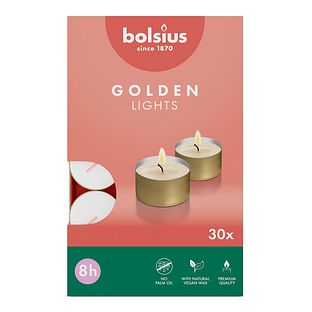 Bolsius Theelicht Golden Lights Wit 8 Uur 30ST