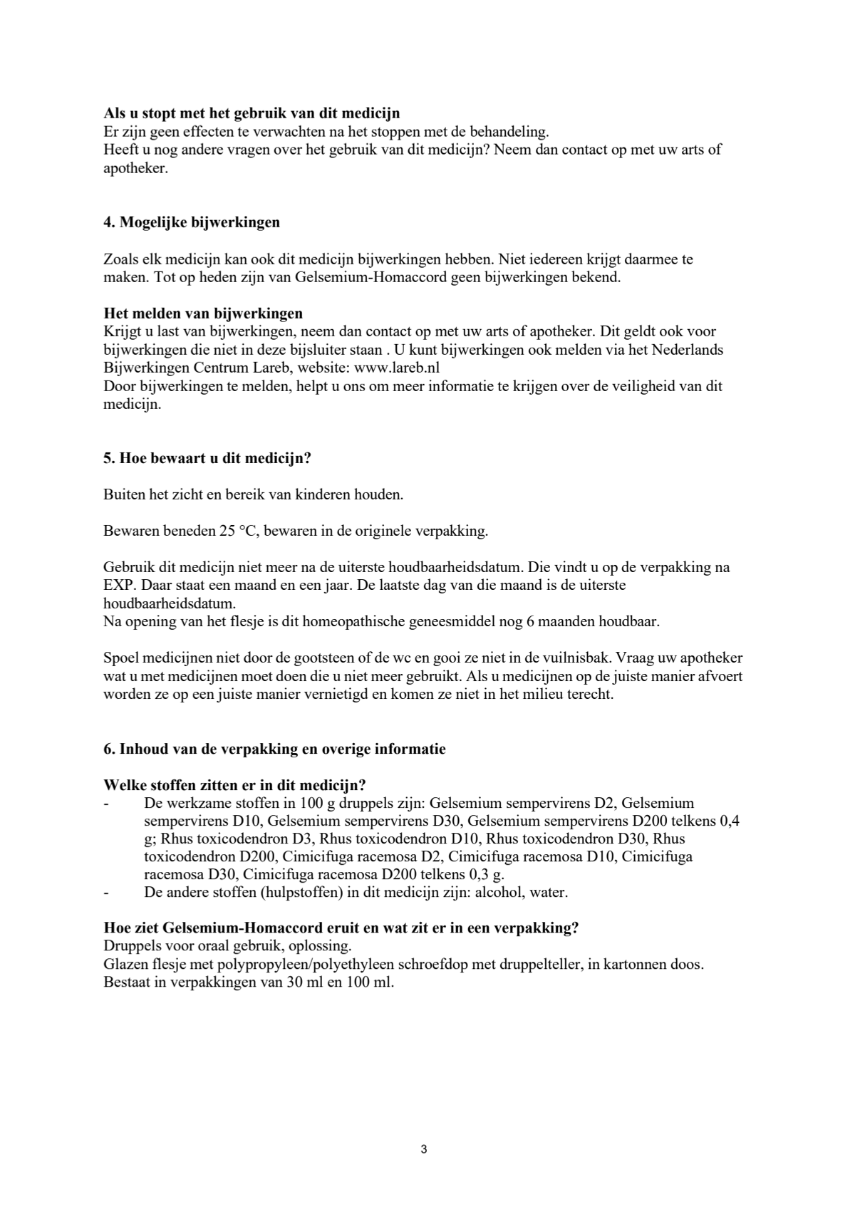 Gelsemium Homaccord afbeelding van document #3, leaflet