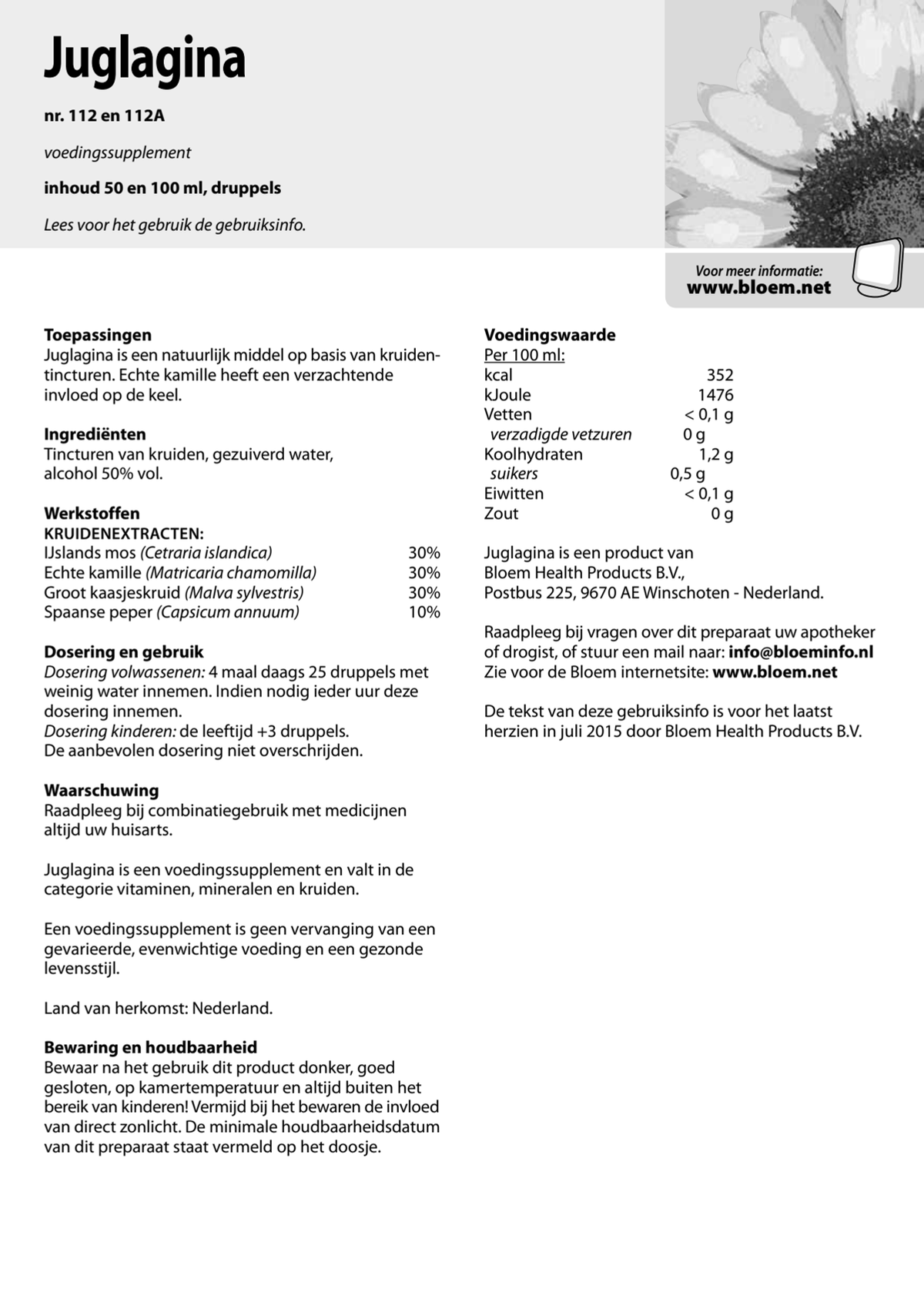 Juglagina Druppels afbeelding van document #1, instructions