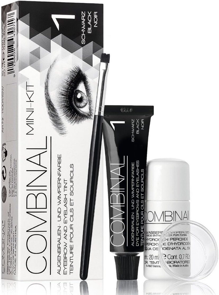 Combinal WEyebrow & Eyelash Tint Mini Kit Black 1 afbeelding 1