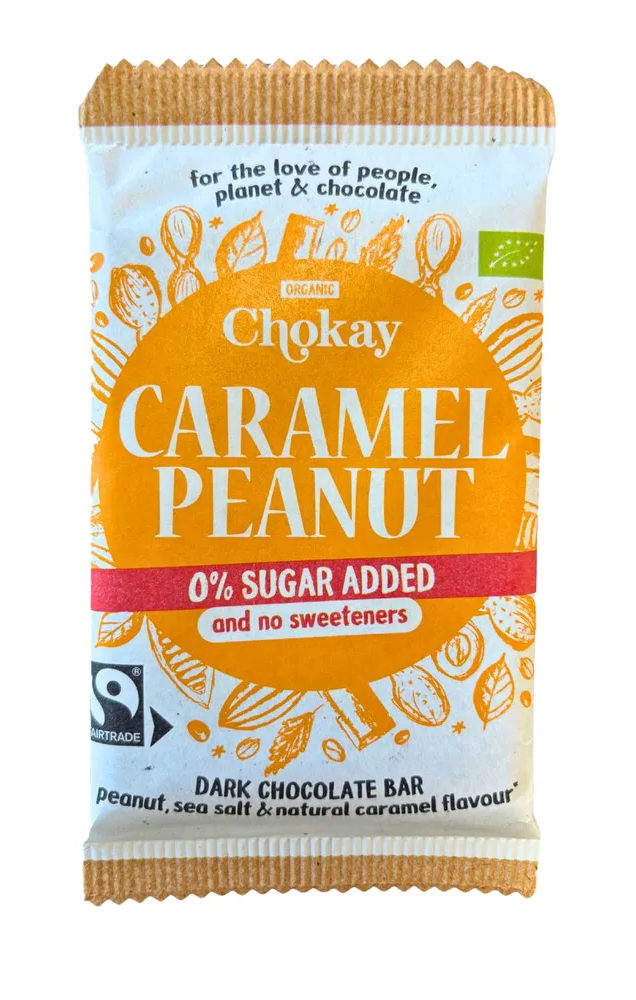 Chokay Caramel Peanut 0% Sugar Chocolate Bar afbeelding