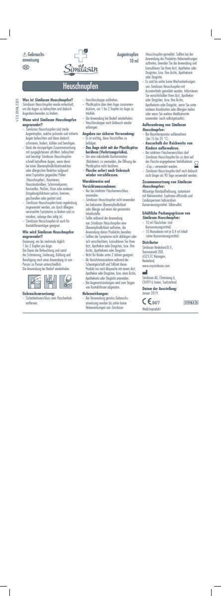 Hooikoorts Oogdruppels afbeelding van document #2, instructions