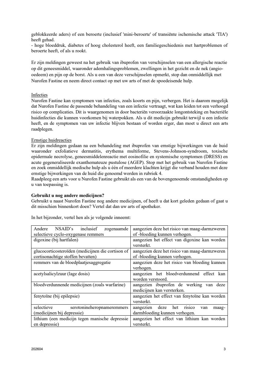 Fastine 200mg Ibuprofen Capsules afbeelding van document #3, leaflet