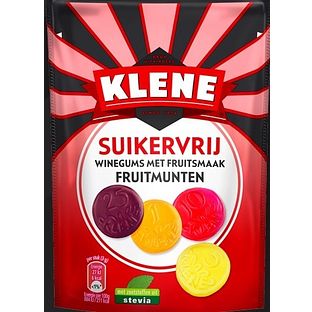 Klene Fruitmunten Suikervrij 105GR Klene Fruitmunten Suikervrij 105GR