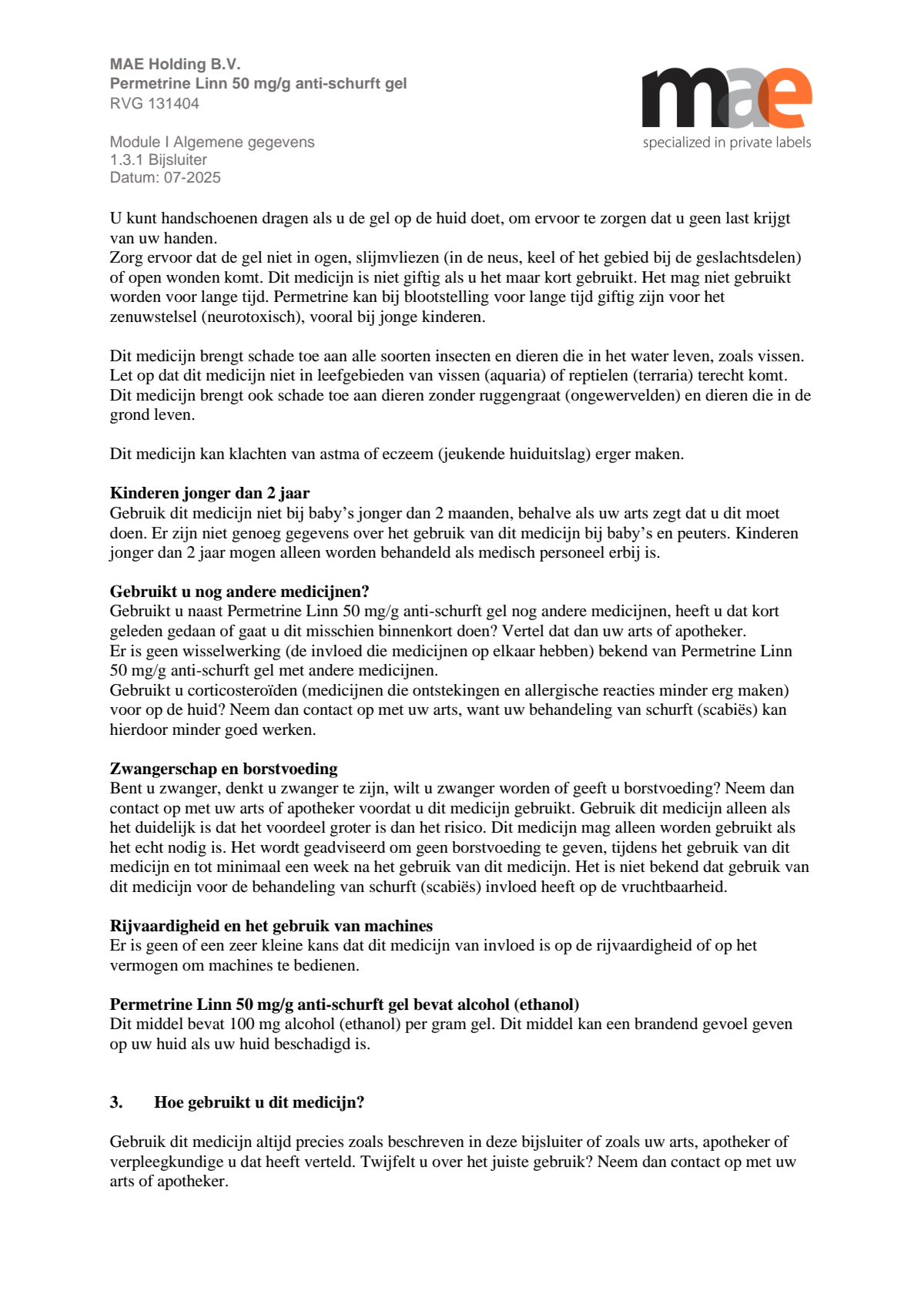 Permetrine 50 mg/g Gel afbeelding van document #2, leaflet