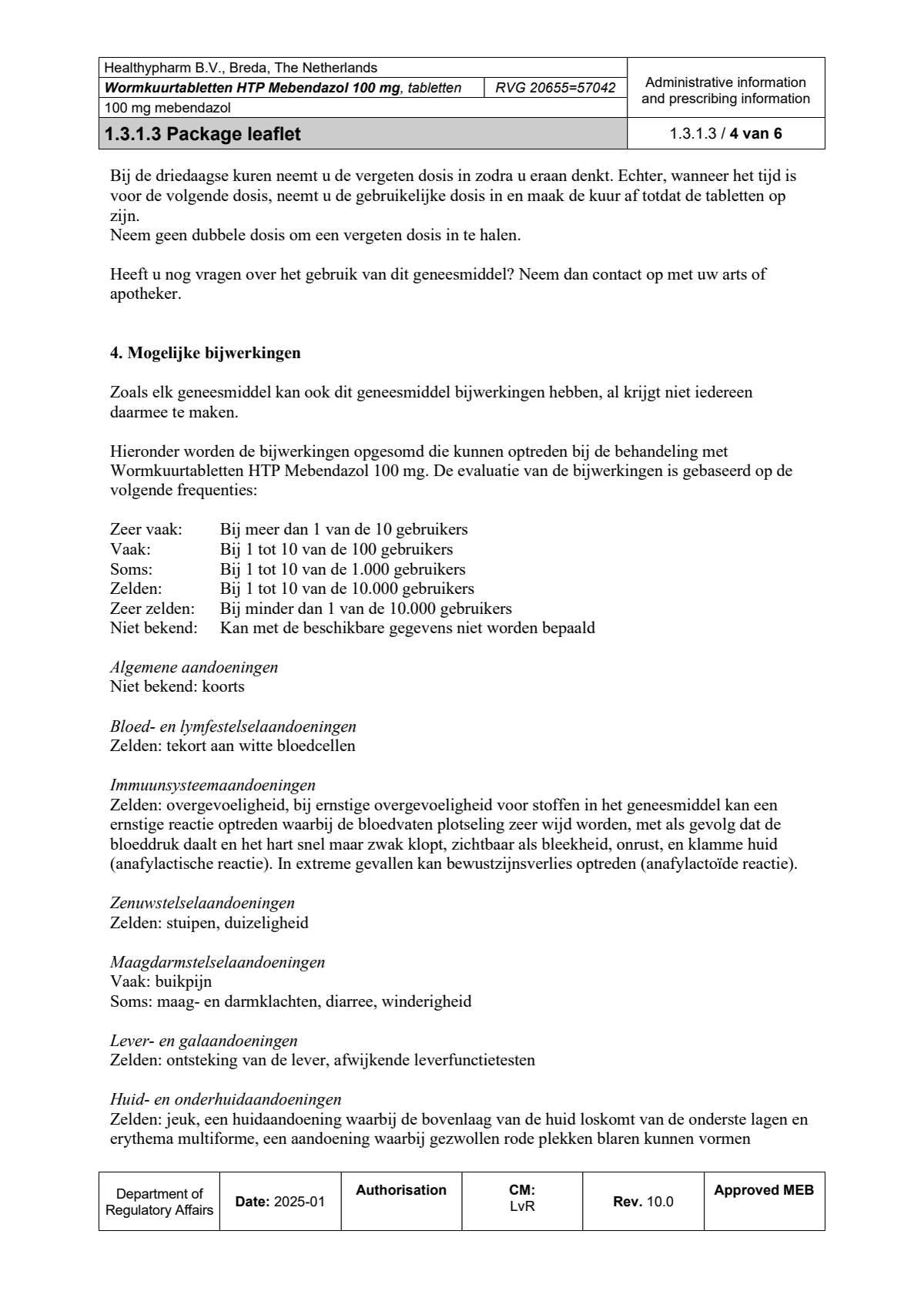 Mebendazol Wormkuurtabletten afbeelding van document #4, leaflet