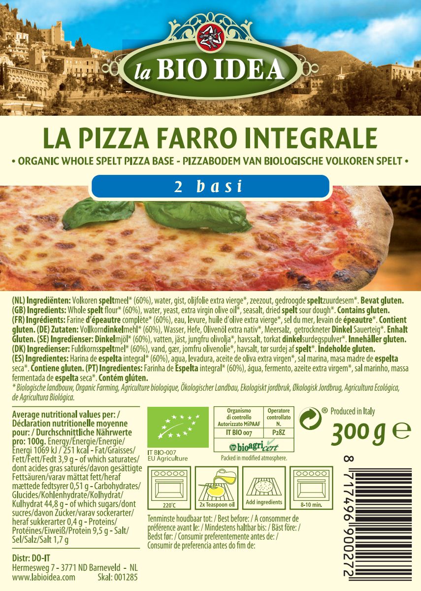 Pizzabodems Spelt afbeelding van document #1, label