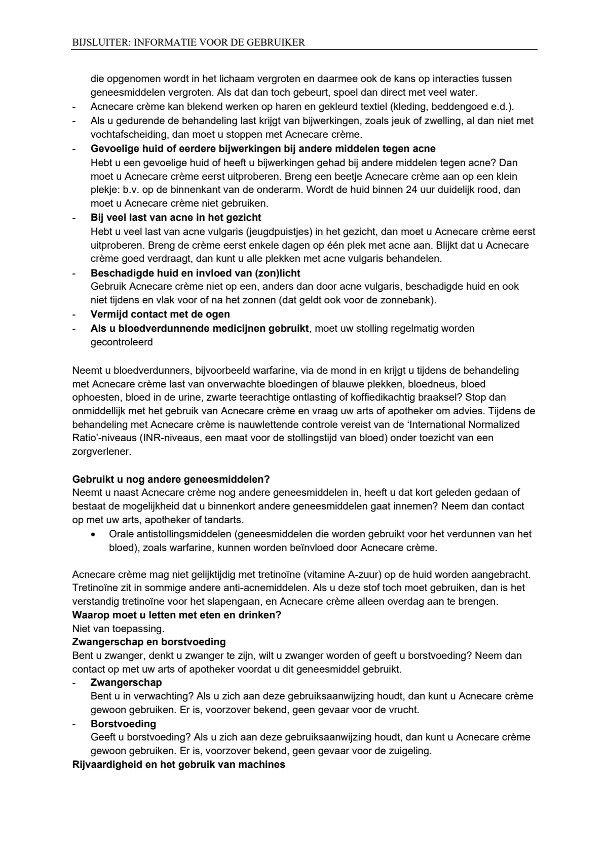 Acnecare Crème afbeelding van document #2, leaflet