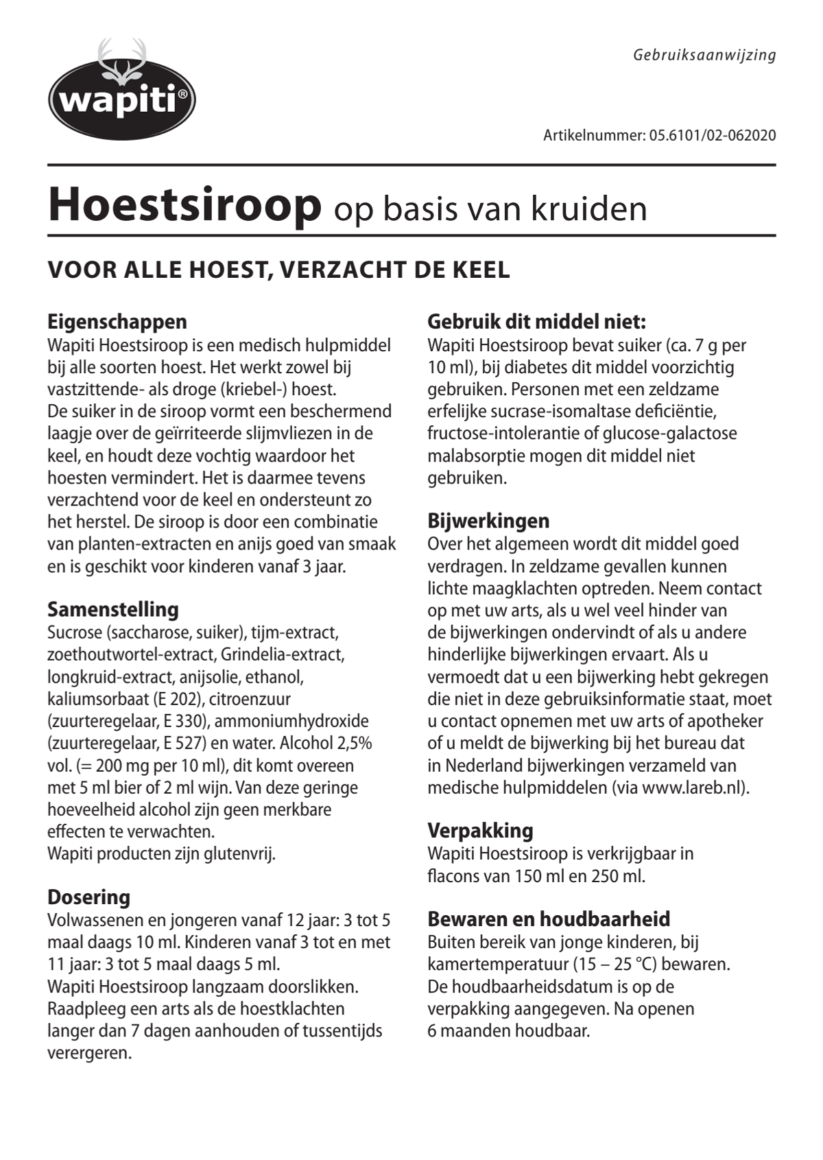 Hoestsiroop afbeelding van document #1, instructions